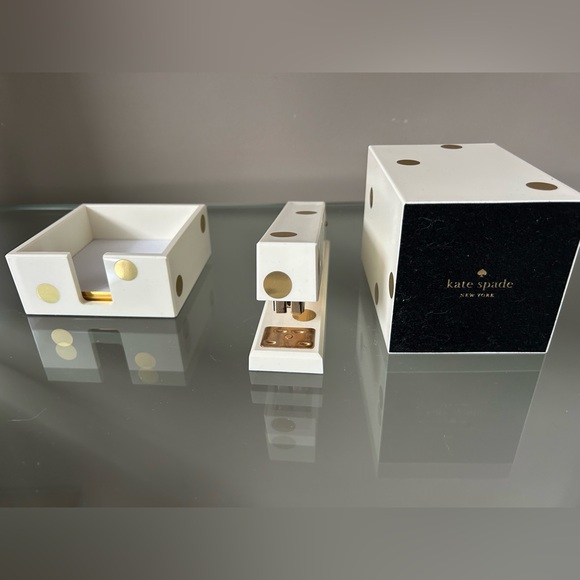Kate Spade White and Gold Desk Accessory Set - Picture 2 of 2